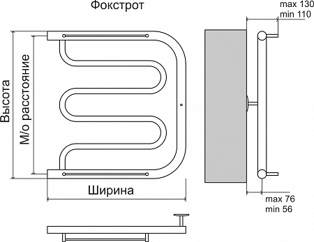 Фокстрот AISI 32х2 500х400 Полотенцесушитель  TERMINUS Люберцы - фото 4