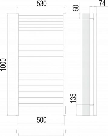 Енисей П12 500х1000  электро (sensor quick touch) Полотенцесушитель TERMINUS  Люберцы - фото 3