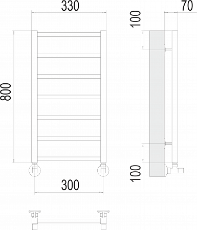 Контур П7 300х800 Полотенцесушитель  TERMINUS Люберцы - фото 3