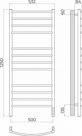 Классик П12 500х1250 Электро (quick touch) Полотенцесушитель TERMINUS Люберцы - фото 3
