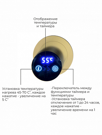 Аккорд П5 500х800 электро Полотенцесушитель TERMINUS Брашированное золото Люберцы - фото 4