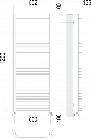 Виктория П22 500х1200 Полотенцесушитель  TERMINUS Люберцы - фото 3