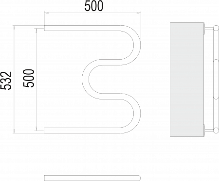 М-обр AISI 32х2 500х500 Полотенцесушитель  TERMINUS Люберцы - фото 3