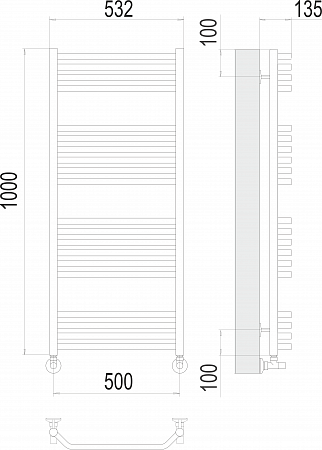 Виктория П20 500х1000 Полотенцесушитель  TERMINUS Люберцы - фото 3