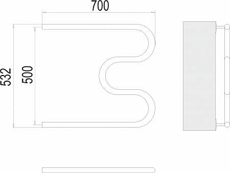 М-обр AISI 32х2 500х700 Полотенцесушитель  TERMINUS Люберцы - фото 3