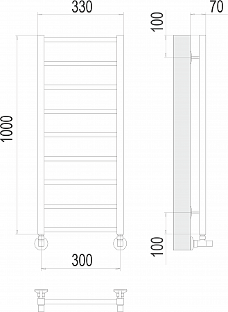 Контур П9 300х1000 Полотенцесушитель  TERMINUS Люберцы - фото 3