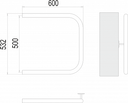 П-обр AISI 32х2 500х600 Полотенцесушитель  TERMINUS Люберцы - фото 3