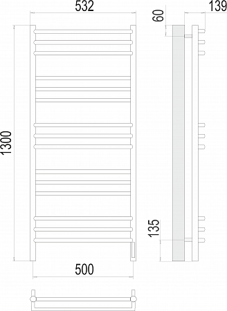 Прато П15 500х1300 электро (sensor quick touch) Полотенцесушитель  TERMINUS Люберцы - фото 3