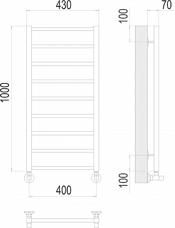 Контур П9 400х1000 Полотенцесушитель  TERMINUS Люберцы - фото 3