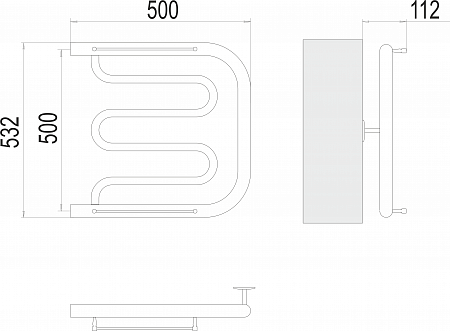 Фокстрот БШ 500х500 Полотенцесушитель  TERMINUS Люберцы - фото 3