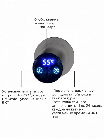 Аккорд П5 500х800 электро Полотенцесушитель TERMINUS Оружейная сталь Люберцы - фото 4